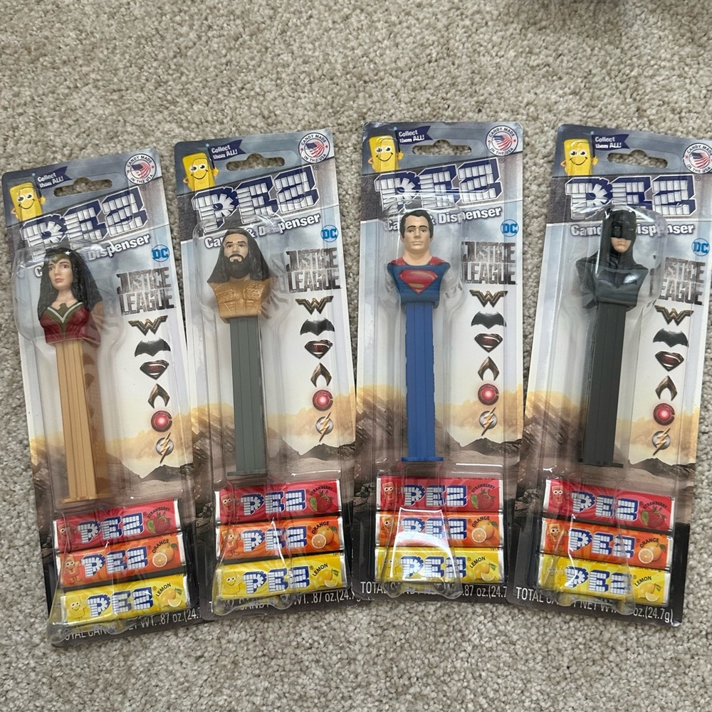 DC Comics Justice League Pez Set 4 Dispensers New Sealed
